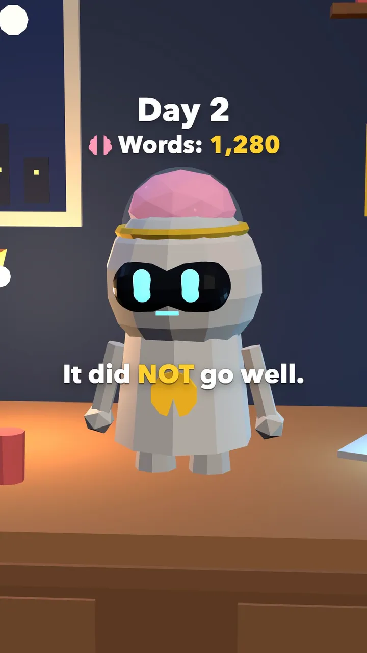 Day 2 episode: the robot with 1,280 words in her brain